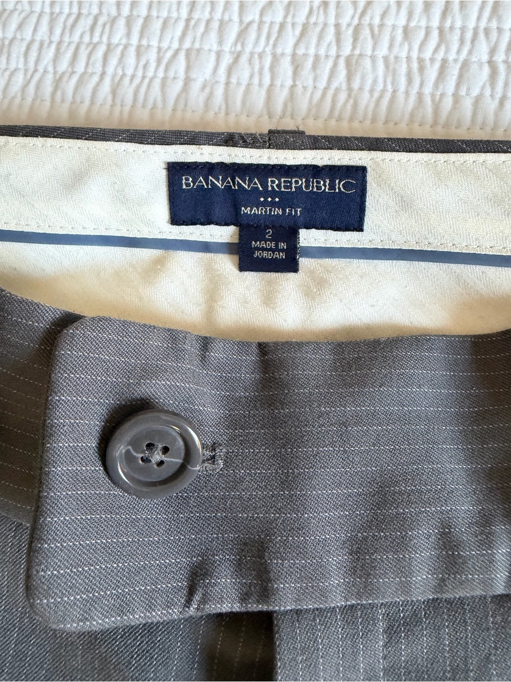 Banana Republic Gray Pinstripe Martin Fit Boot cut Dress Pants